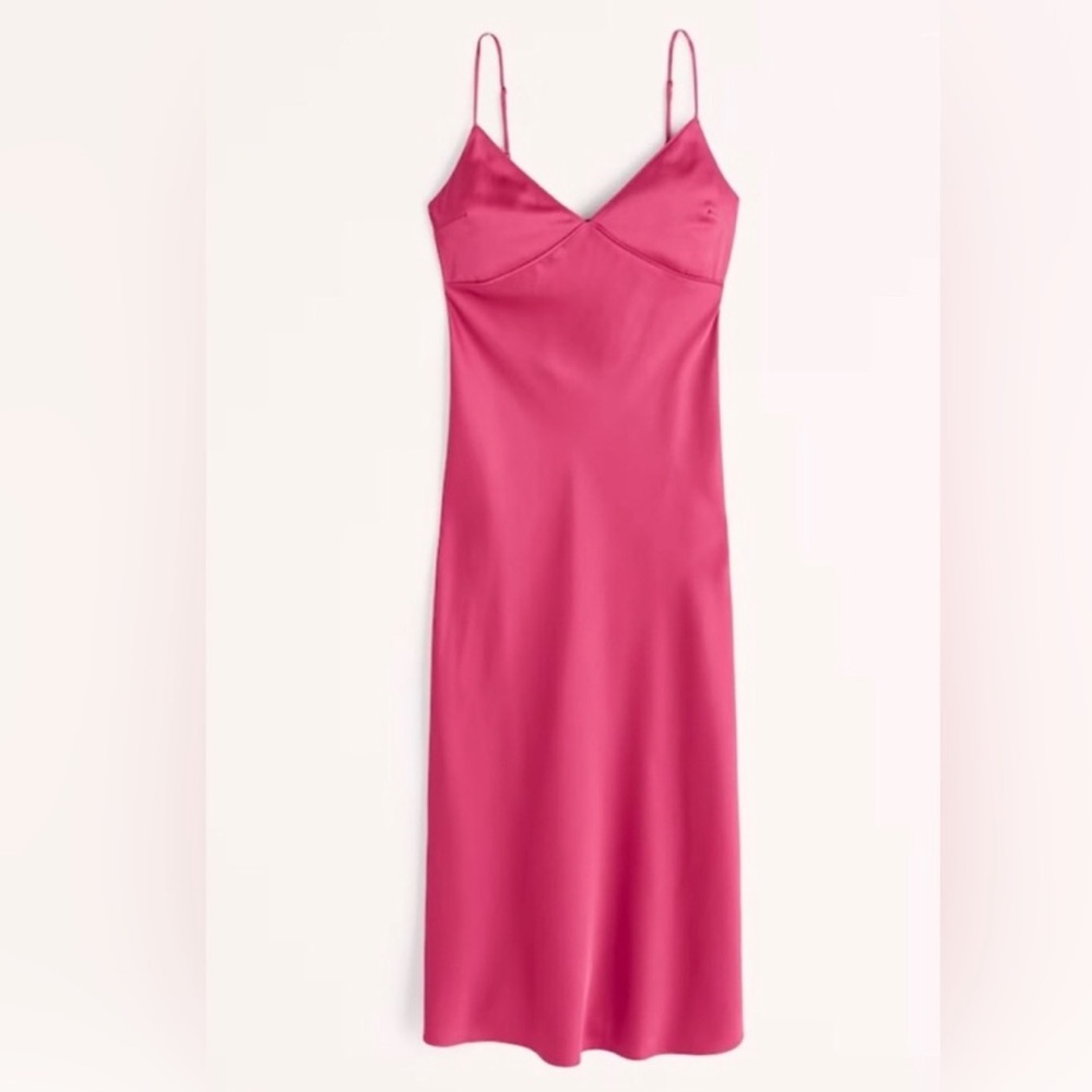 Lace-Up Back Slip Midi Dress
